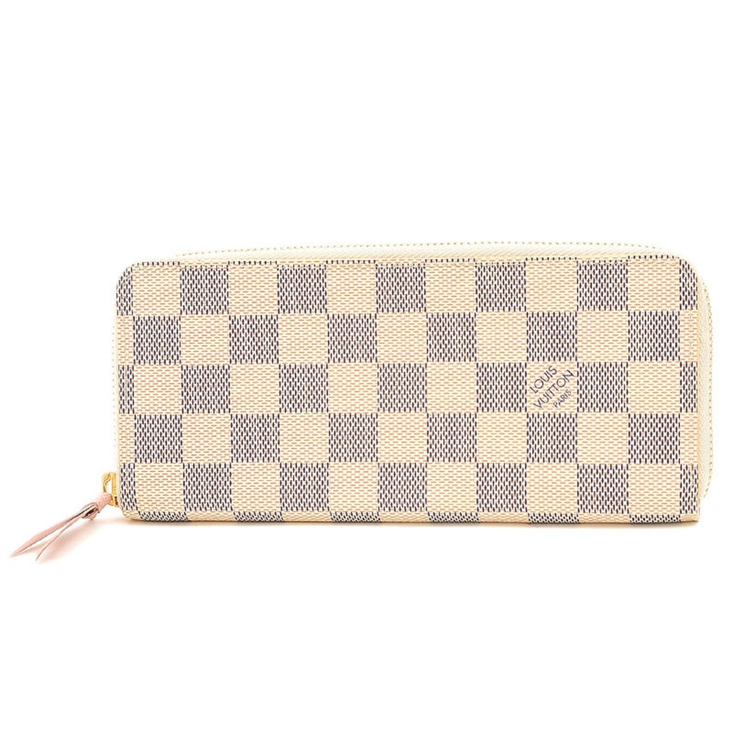 LOUIS VUITTON Damier Azur Portefeuille Clemence Long Wallet Rose Ballerine N61264