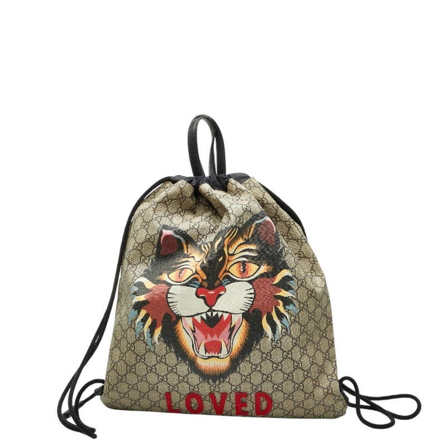 Gucci Beige Black Pvc Nylon Backpack ( )