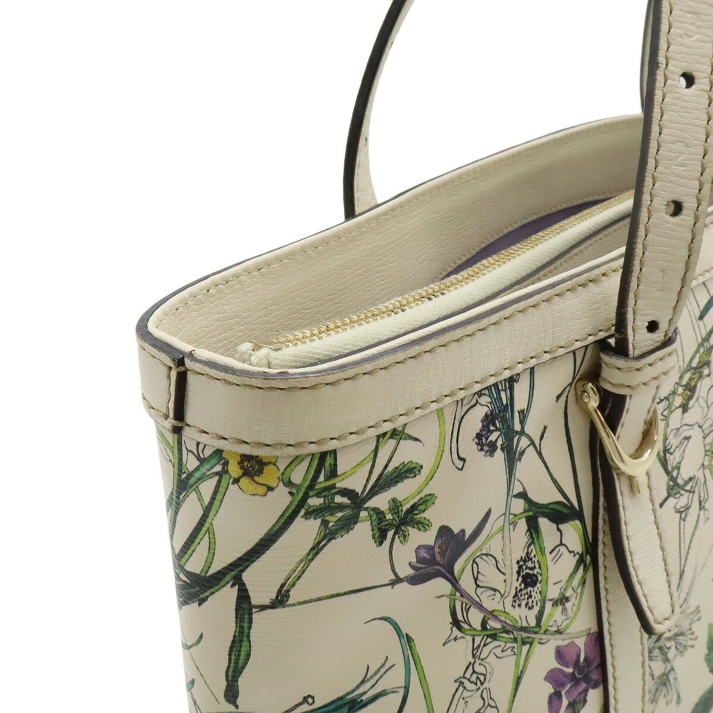 Gucci White Leather Shoulder Bag Tote Bag ( )