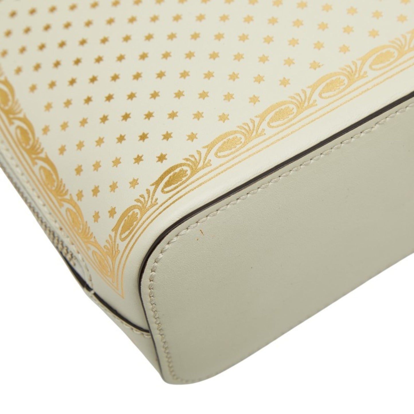 Gucci Gold White Leather Shoulder Bag ( )