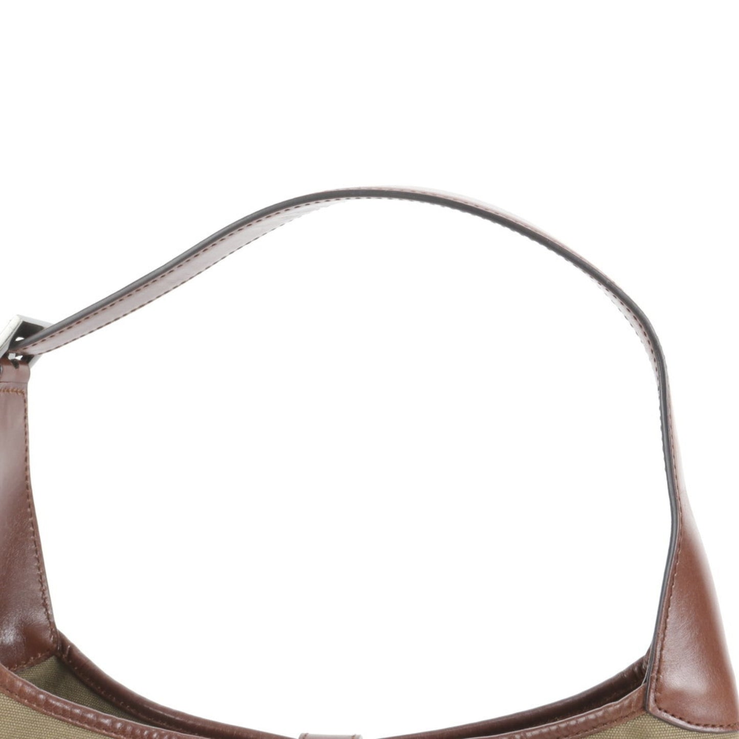 Gucci Brown Leather Canvas Shoulder Bag ( )