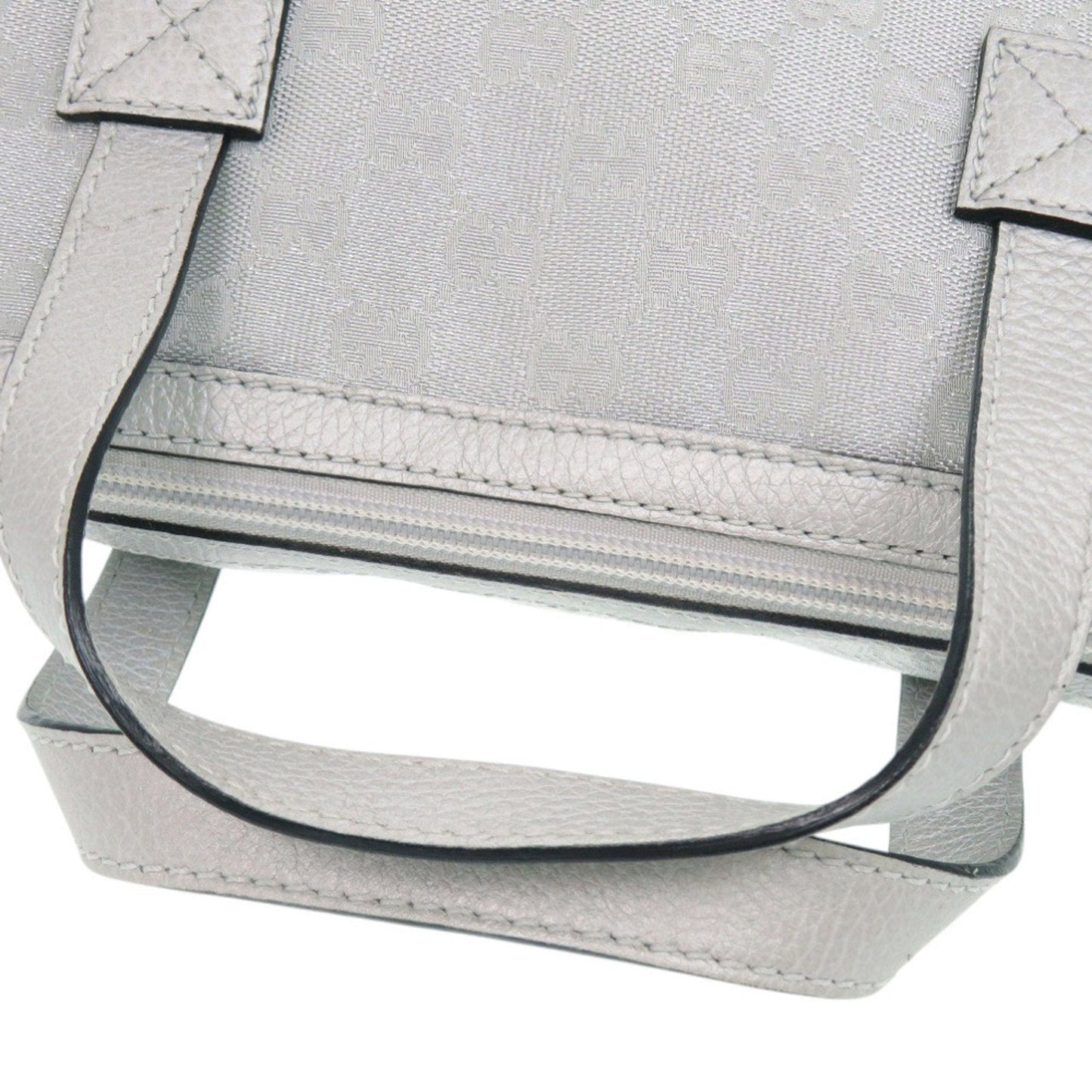 Gucci Gg Canvas Silver Gg Canvas Leather Handbag ( )