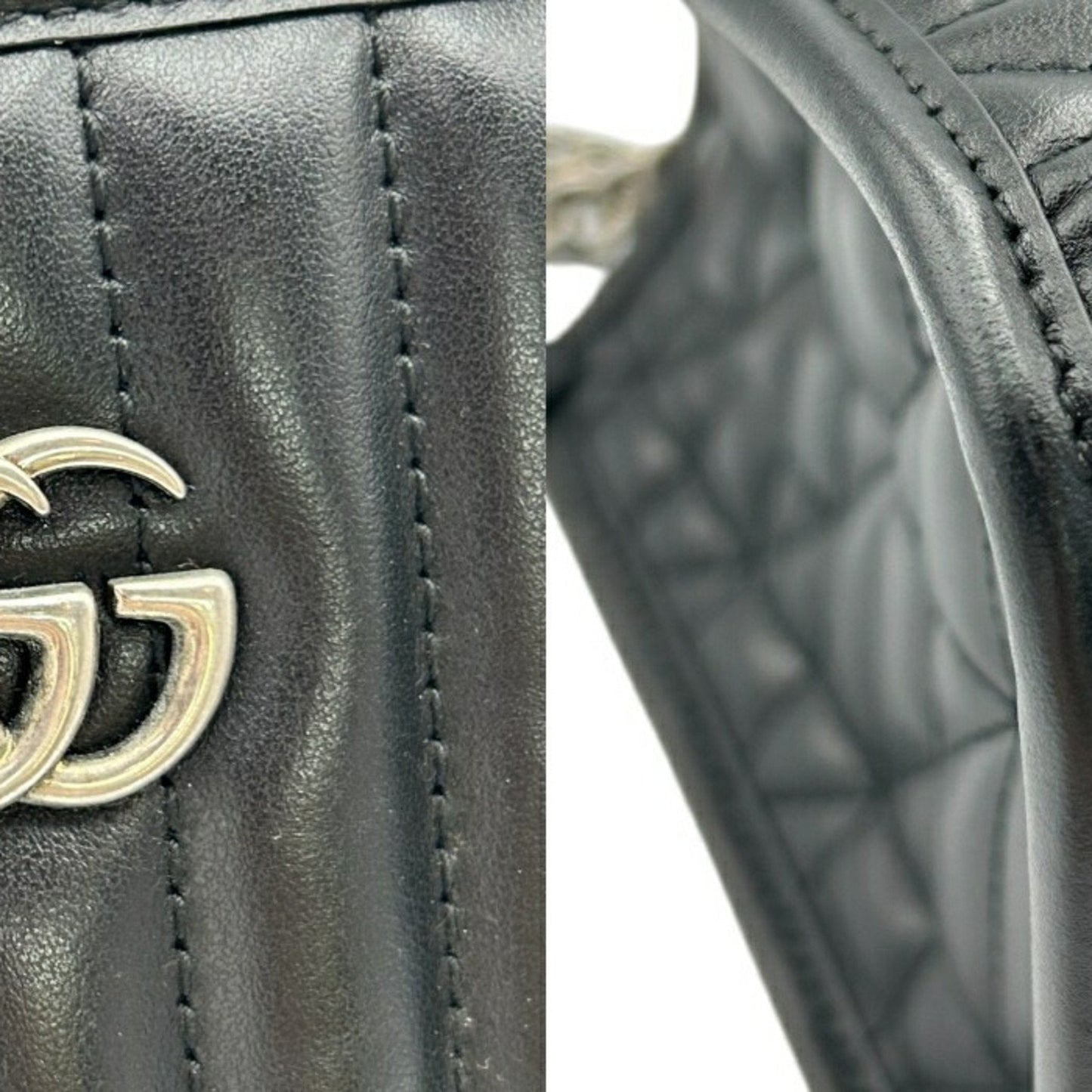 Gucci Gg Marmont Black Leather Tote Bag ( )