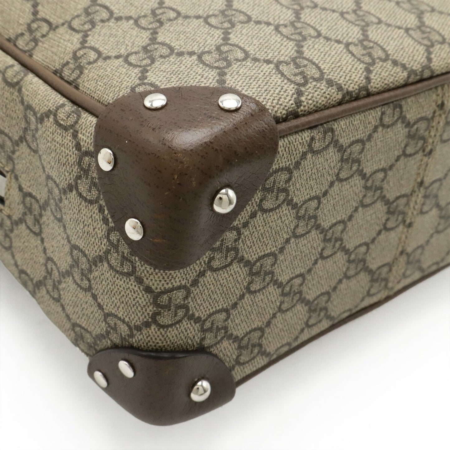 Gucci Beige Dark Brown Gg Supreme Leather Shoulder Bag ( )