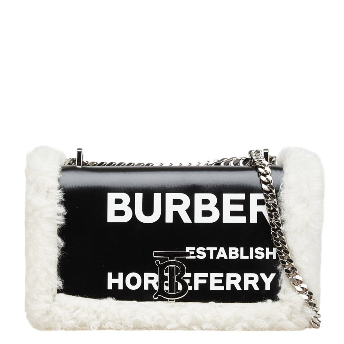 Burberry Black White Leather Shoulder Bag ( )
