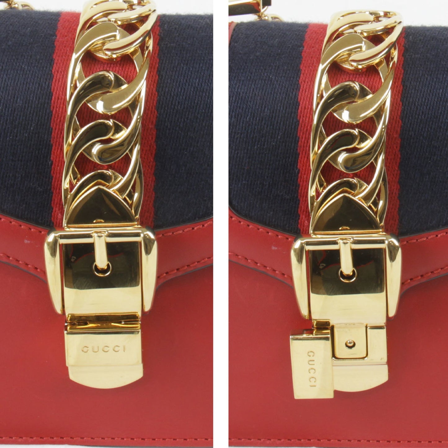 Gucci Red Color Leather Shoulder Bag ( )
