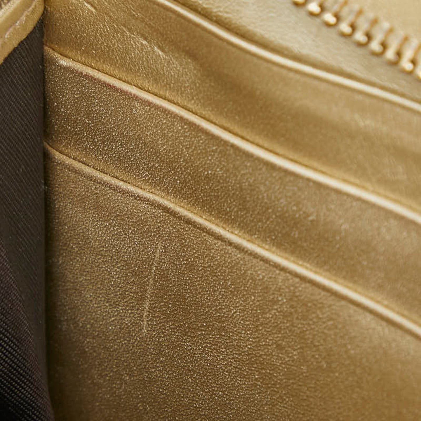 Gucci Gold Beige Canvas Leather Long Wallet (Bi-Fold) ( )