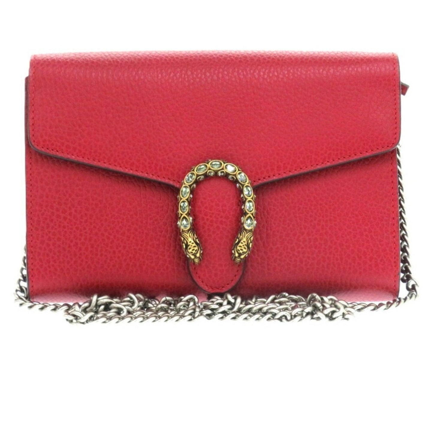 Gucci Red Color Leather Chain/Shoulder Wallet ( )