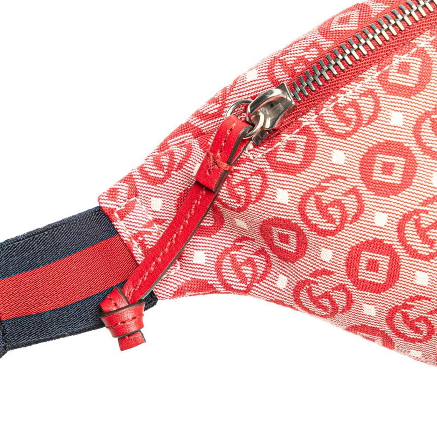 Gucci Red Color Canvas Leather Sling Bag ( )