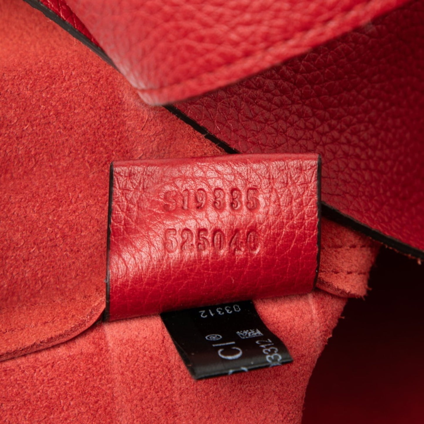 Gucci Beige Red Color Leather Shoulder Bag Tote Bag ( )