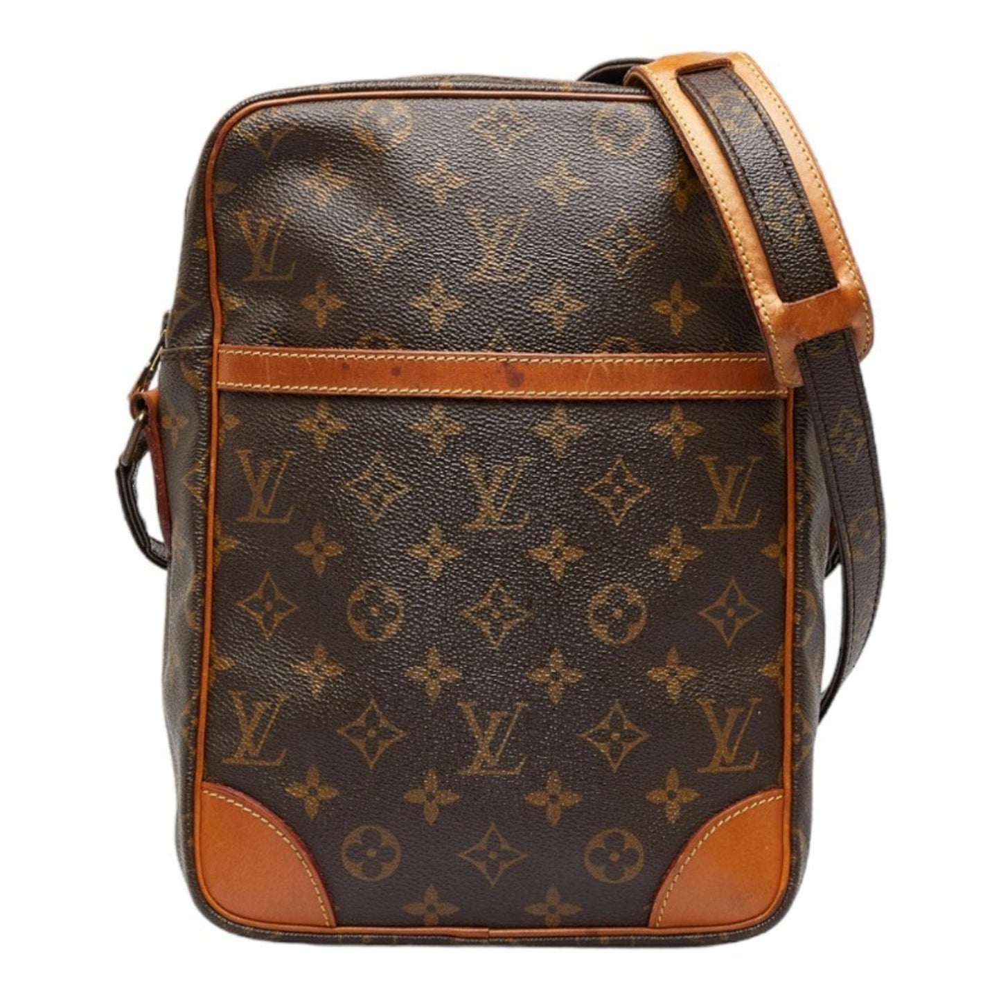 LOUIS VUITTON Monogram Danube GM Shoulder Bag M45262 Brown PVC Leather Ladies