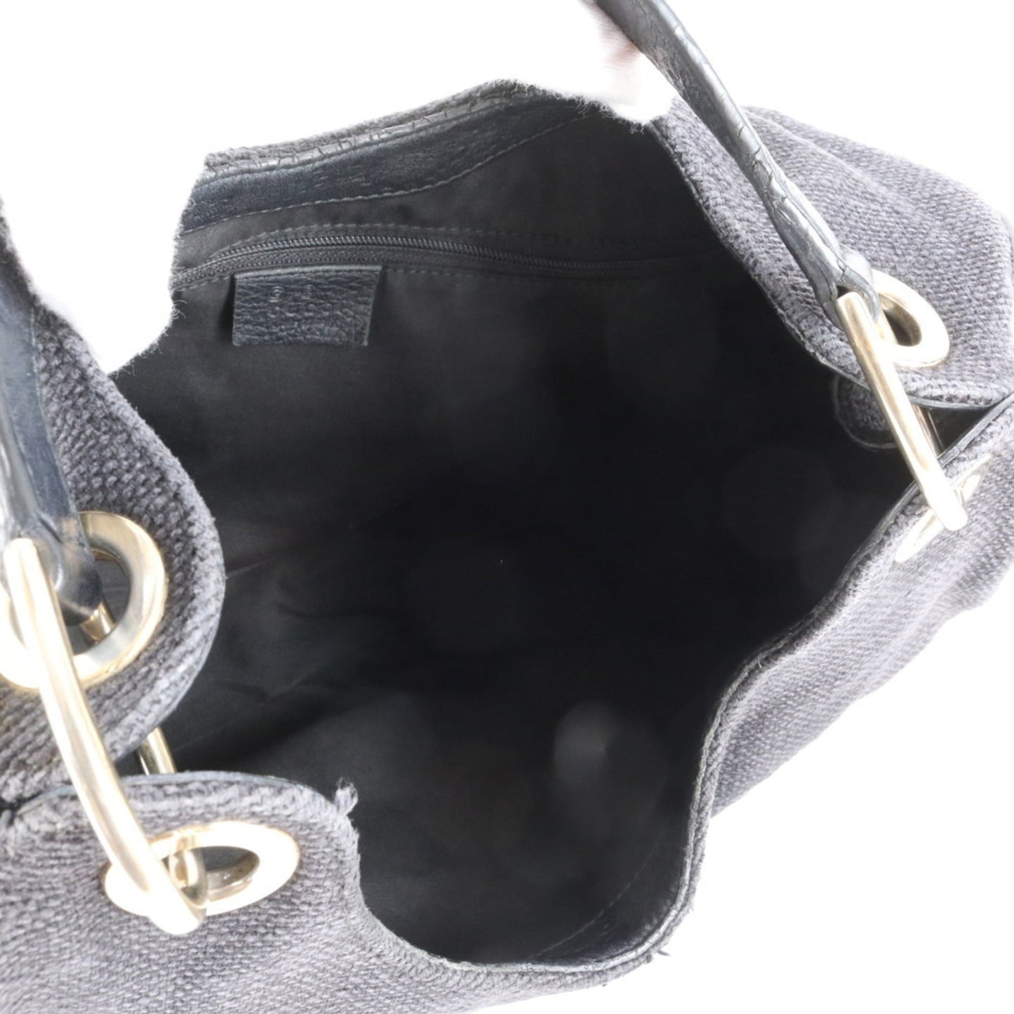 Gucci Black Leather Canvas Shoulder Bag ( )