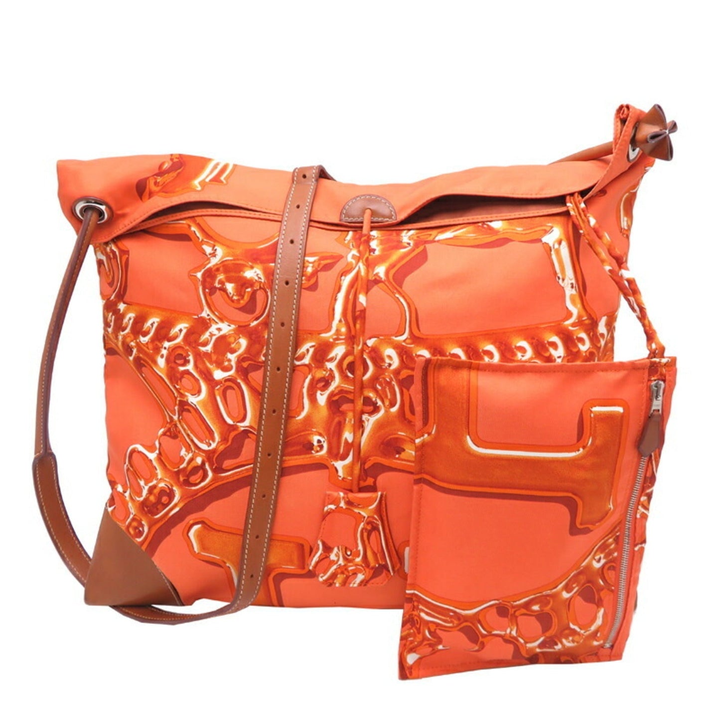 Hermes Orange Silk Shoulder Bag ( )