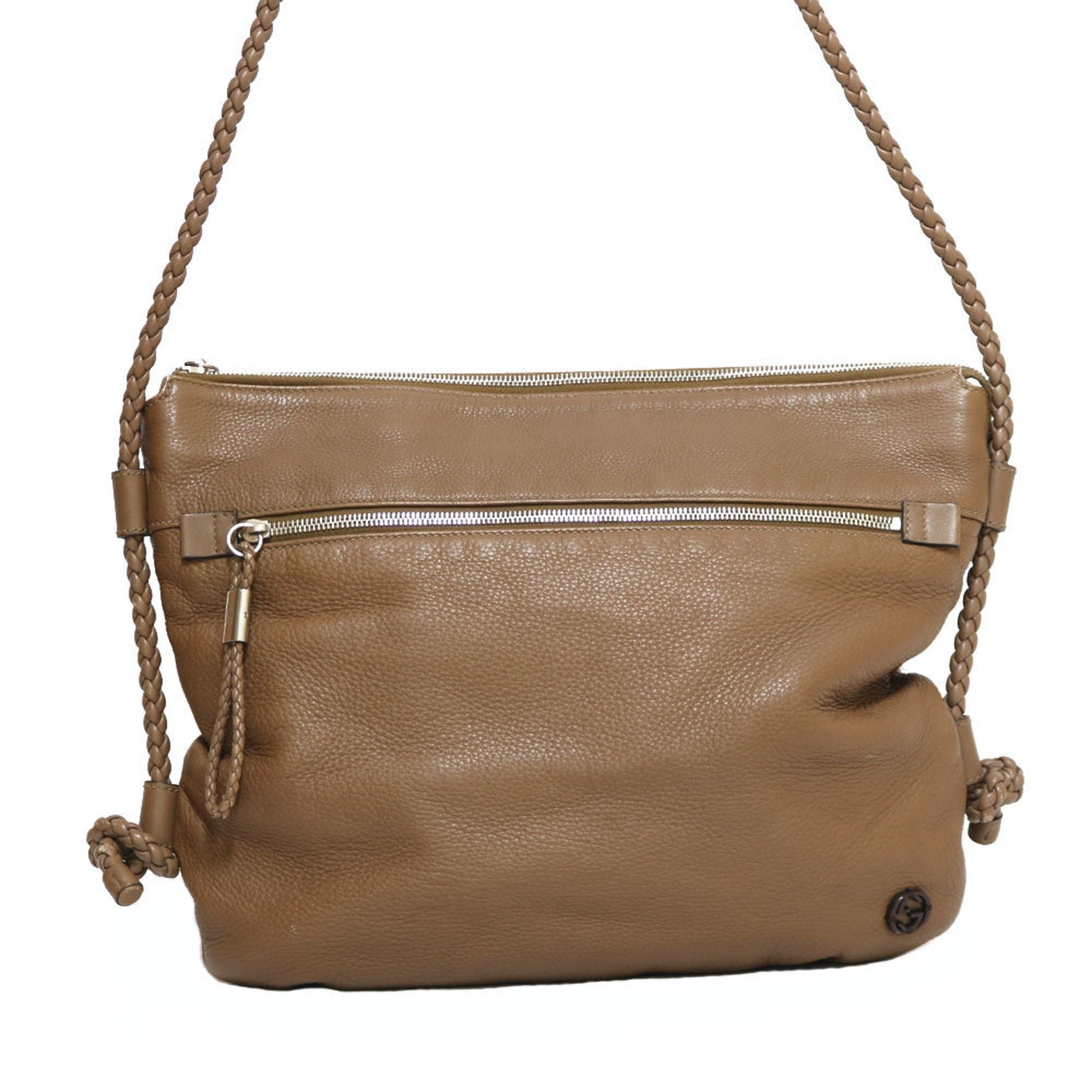 Gucci Brown Leather Shoulder Bag Style 4