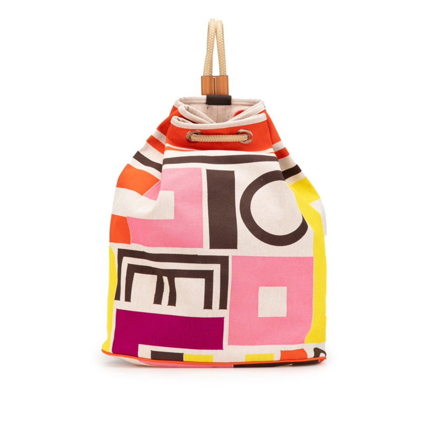 Hermes Multi-Color Vermilion Canvas Shoulder Bag ( )