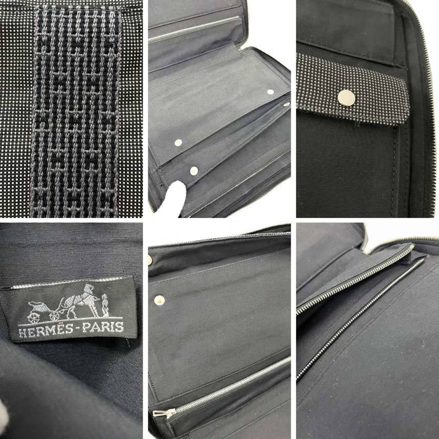Hermes Gray Nylon Canvas Pouch ( )