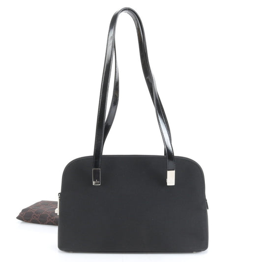Gucci Black Leather Nylon Tote Bag ( )