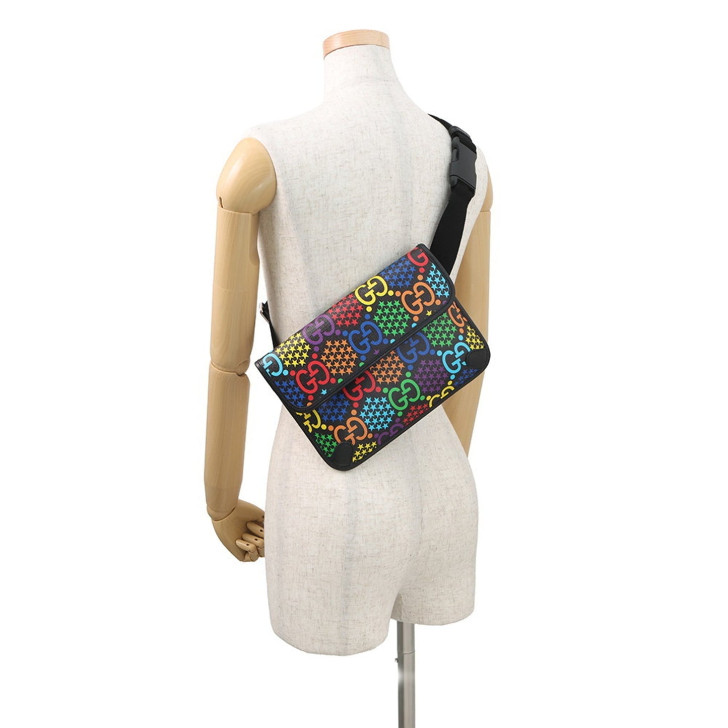 Gucci Black Multi-Color Pvc Sling Bag ( )