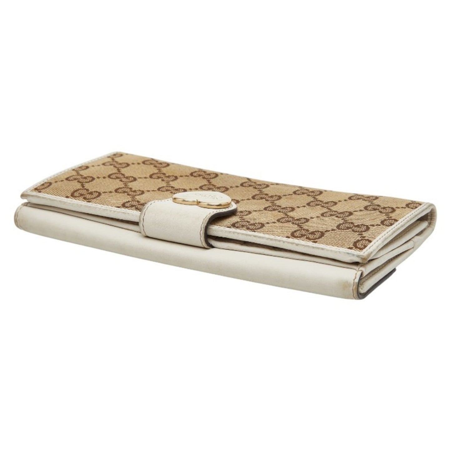 Gucci Beige White Canvas Leather Coin Purse/Coin Case ( )