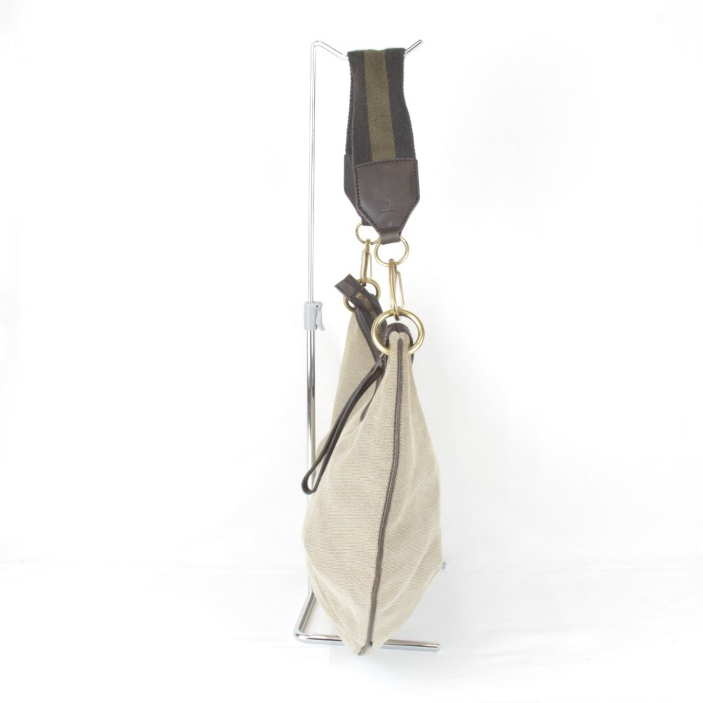 Gucci Khaki Canvas Handbag ( )