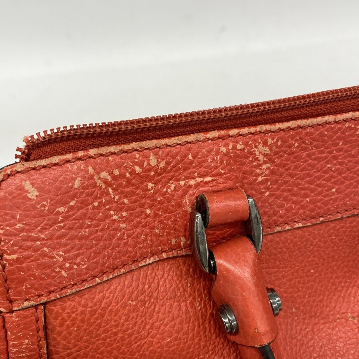 Gucci Red Color Leather Tote Bag ( )