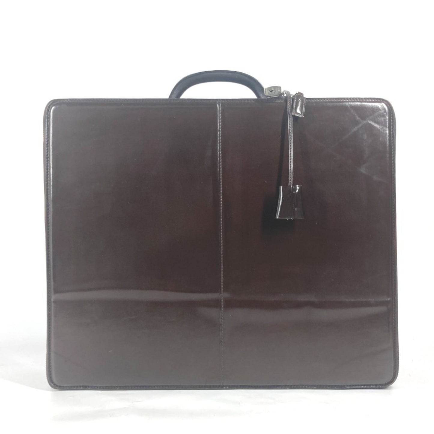 Hermes Cocaon Dark Brown Leather Vache Leather Briefcase Handbag ( )