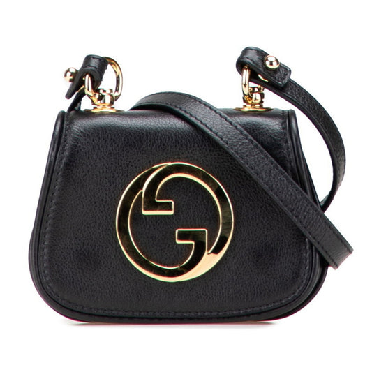 Gucci Black Leather Shoulder Bag ( )