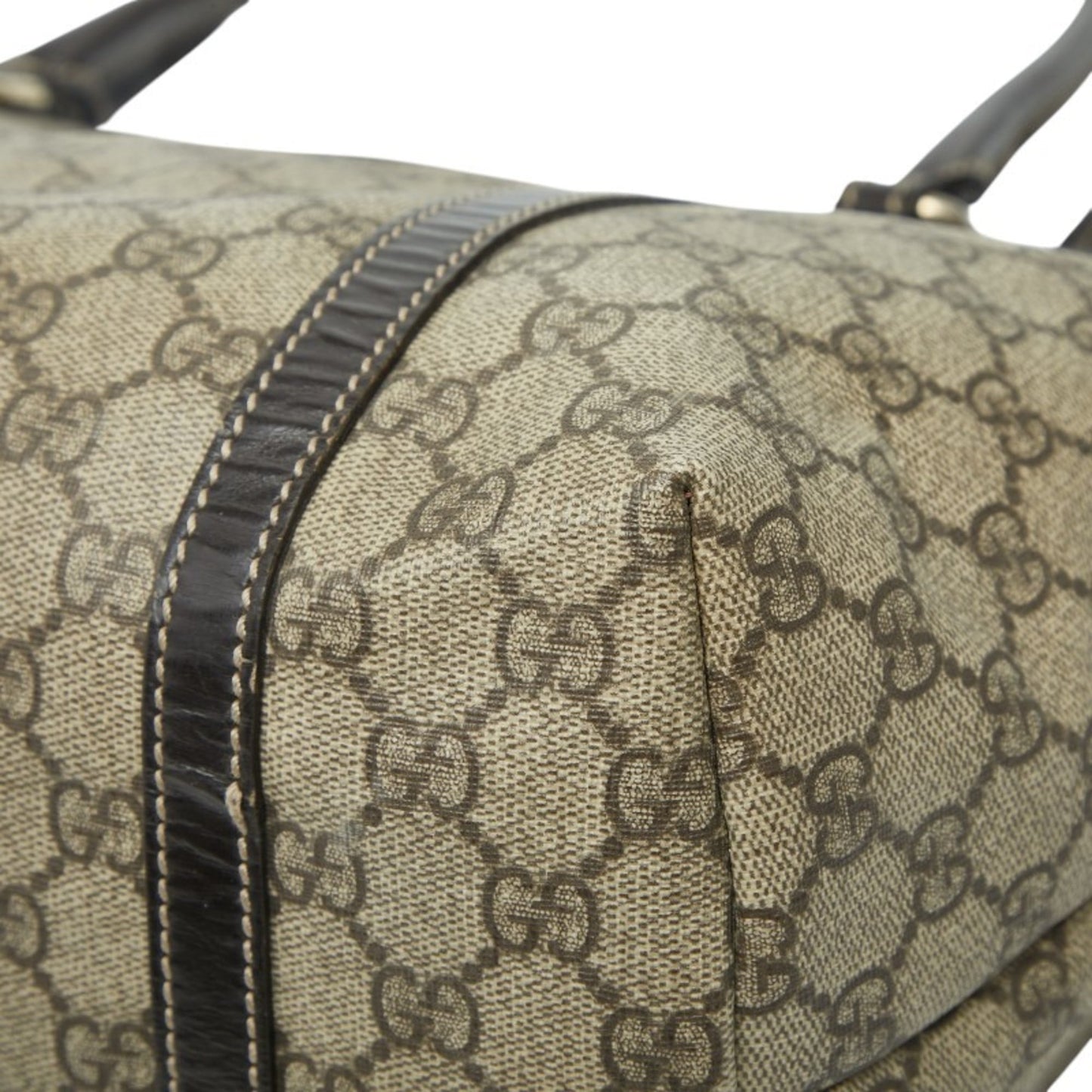 Gucci Beige Brown Pvc Leather Tote Bag ( )