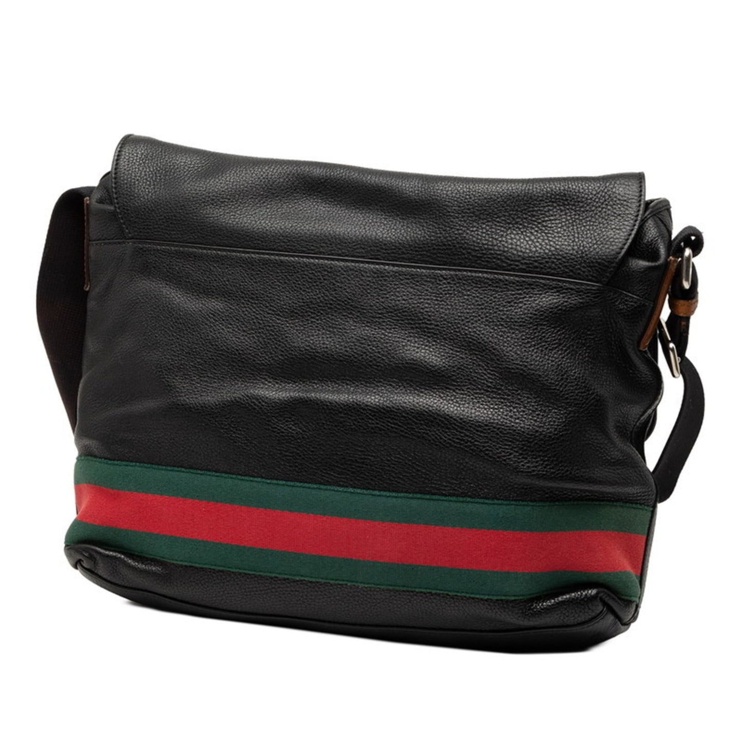Gucci Sherry Line Black Multi-Color Leather Messenger Bag Shoulder Bag ( )