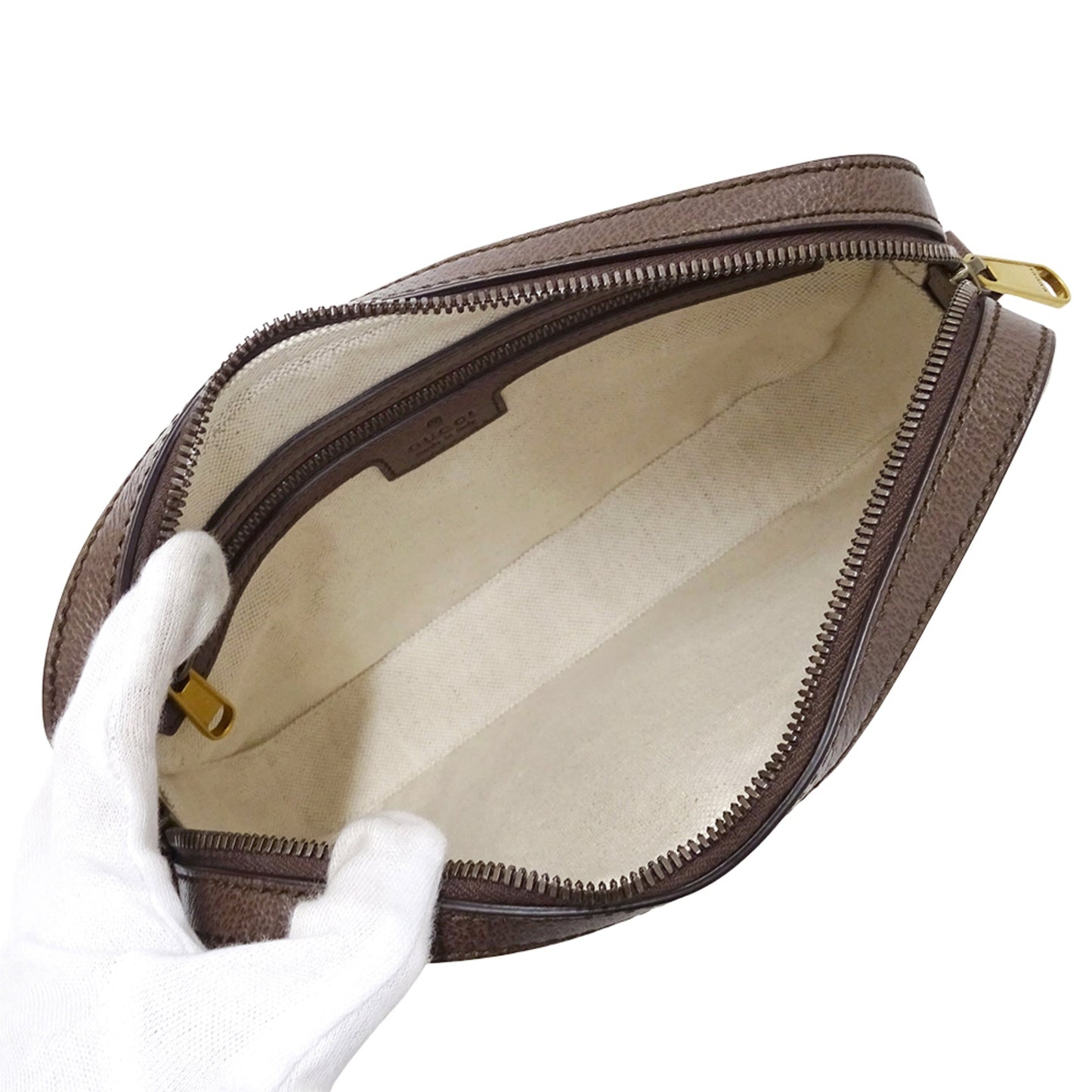 Gucci Beige Brown Gg Supreme Canvas Clutch Bag Shoulder Bag ( )
