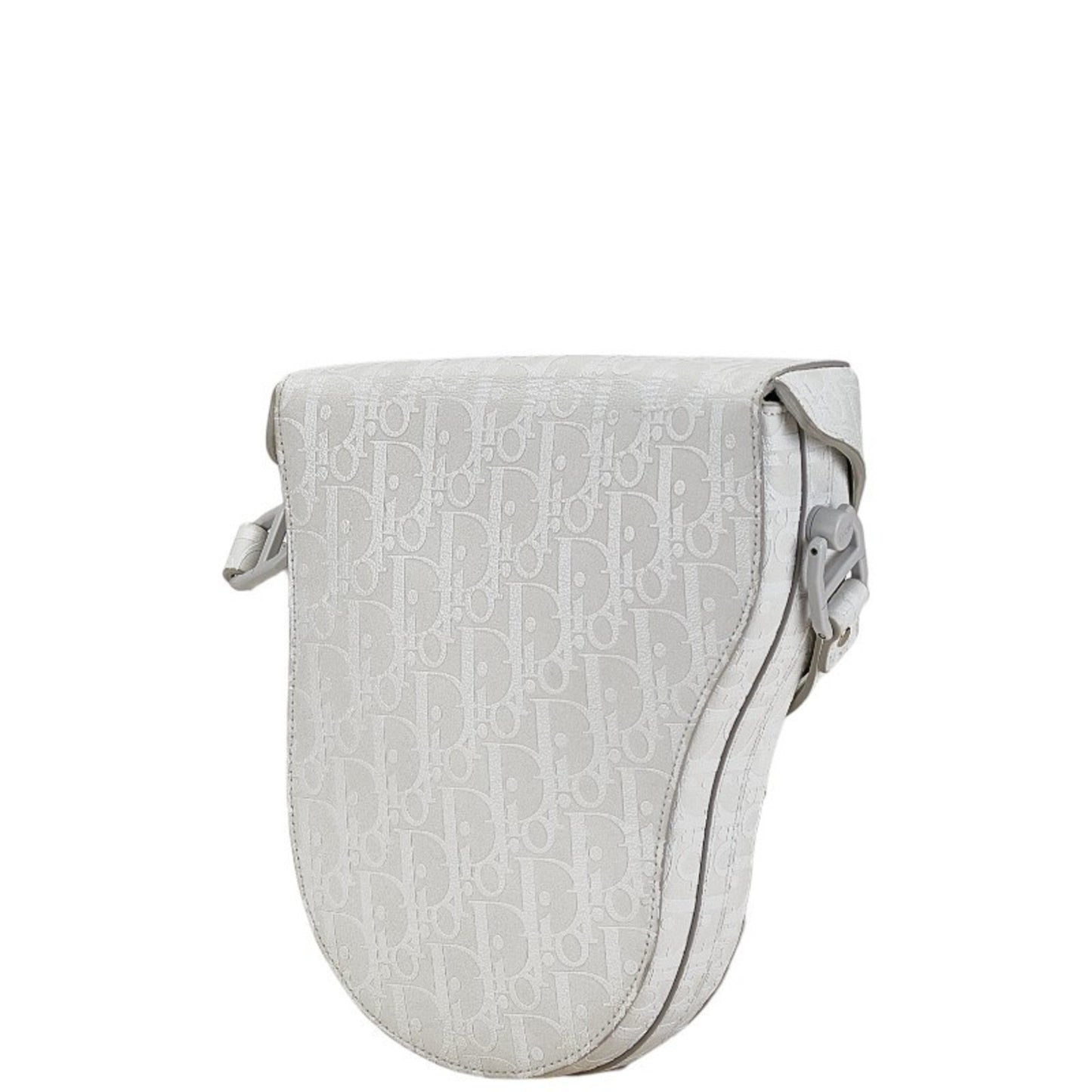 Christian Dior White Leather Saddle Bag Shoulder Bag ()