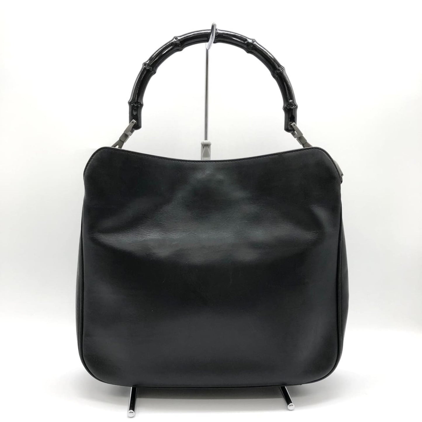 Gucci Black Bamboo Leather Handbag Shoulder Bag ( )