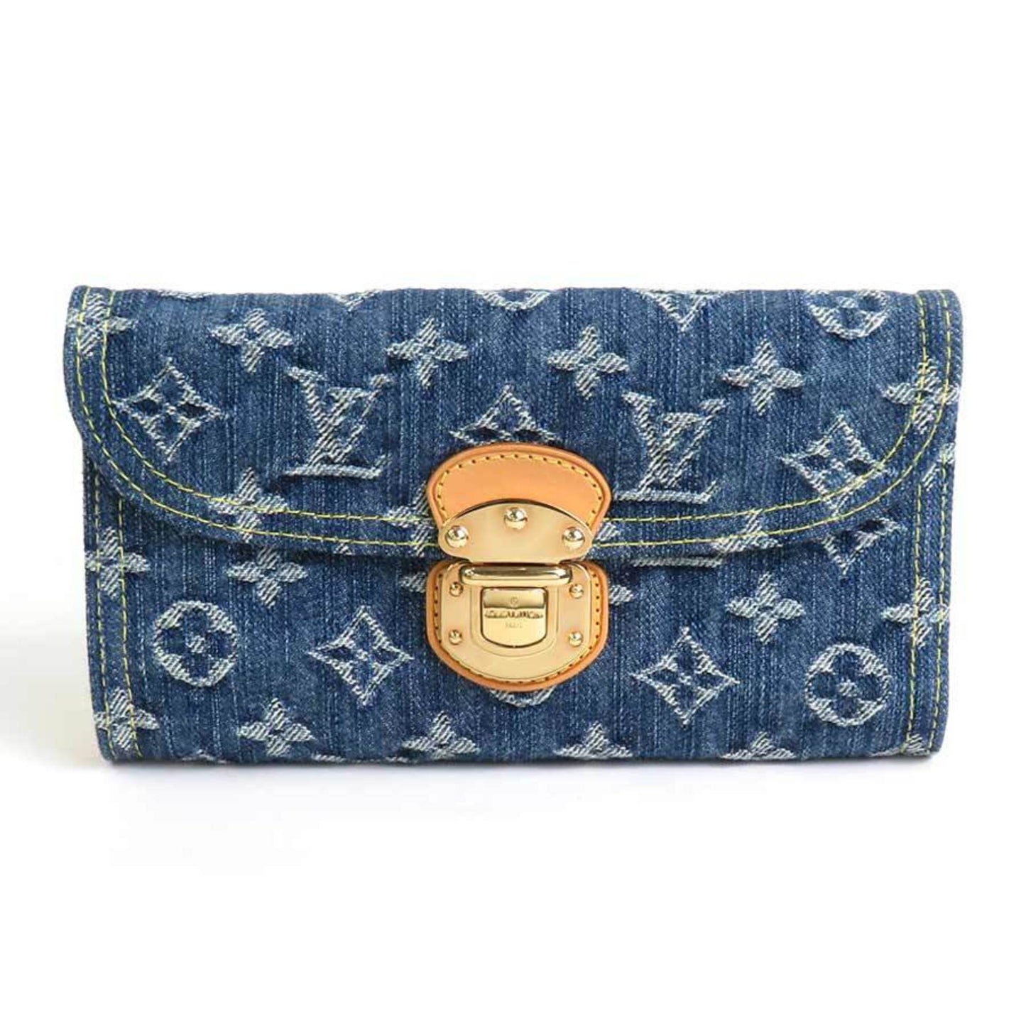 LOUIS VUITTON Bifold Long Wallet Monogram Denim Portefeuille Amelia/Monogram Blue Unisex M95511