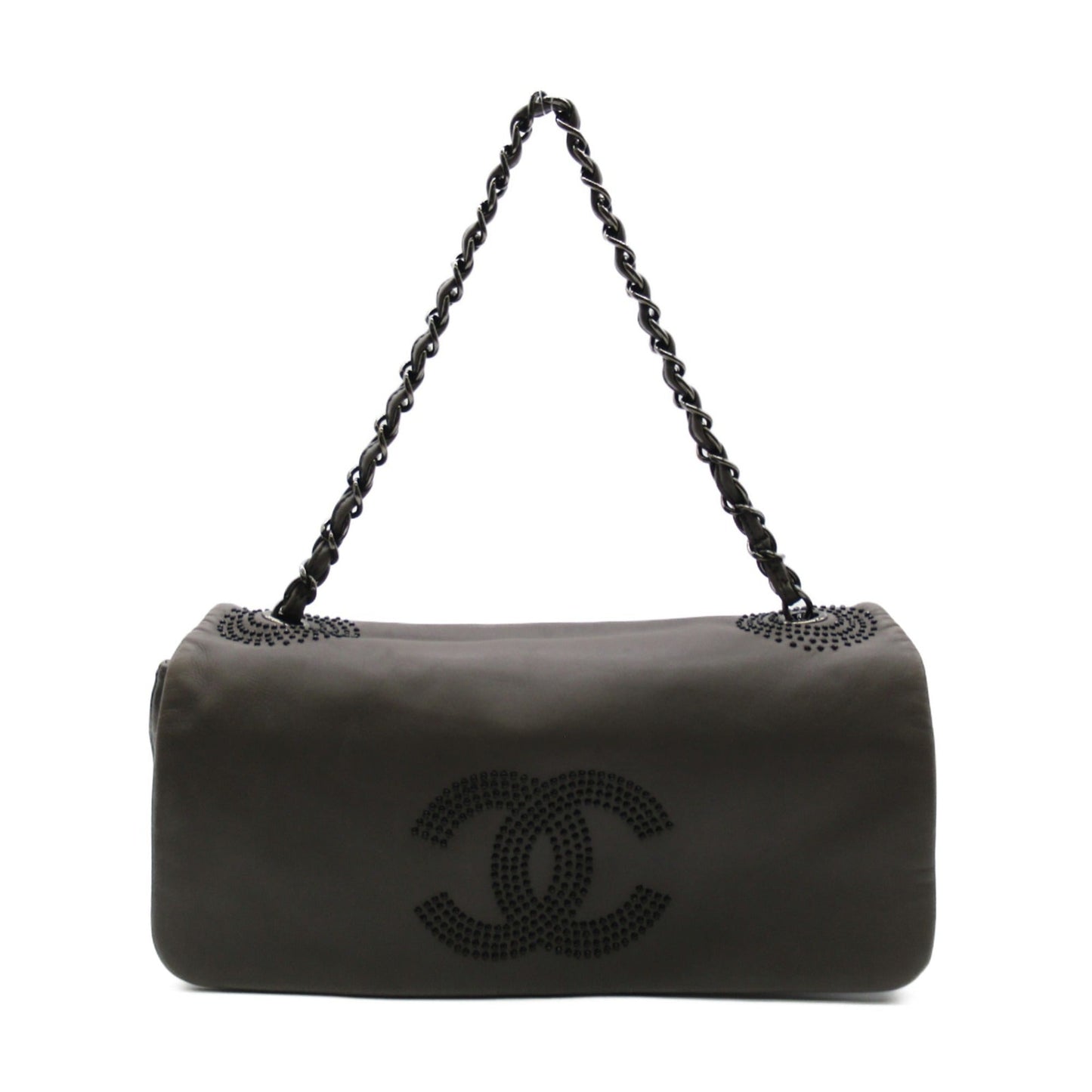CHANEL ChainShoulder Bag Gray Lambskin (sheep leather)
