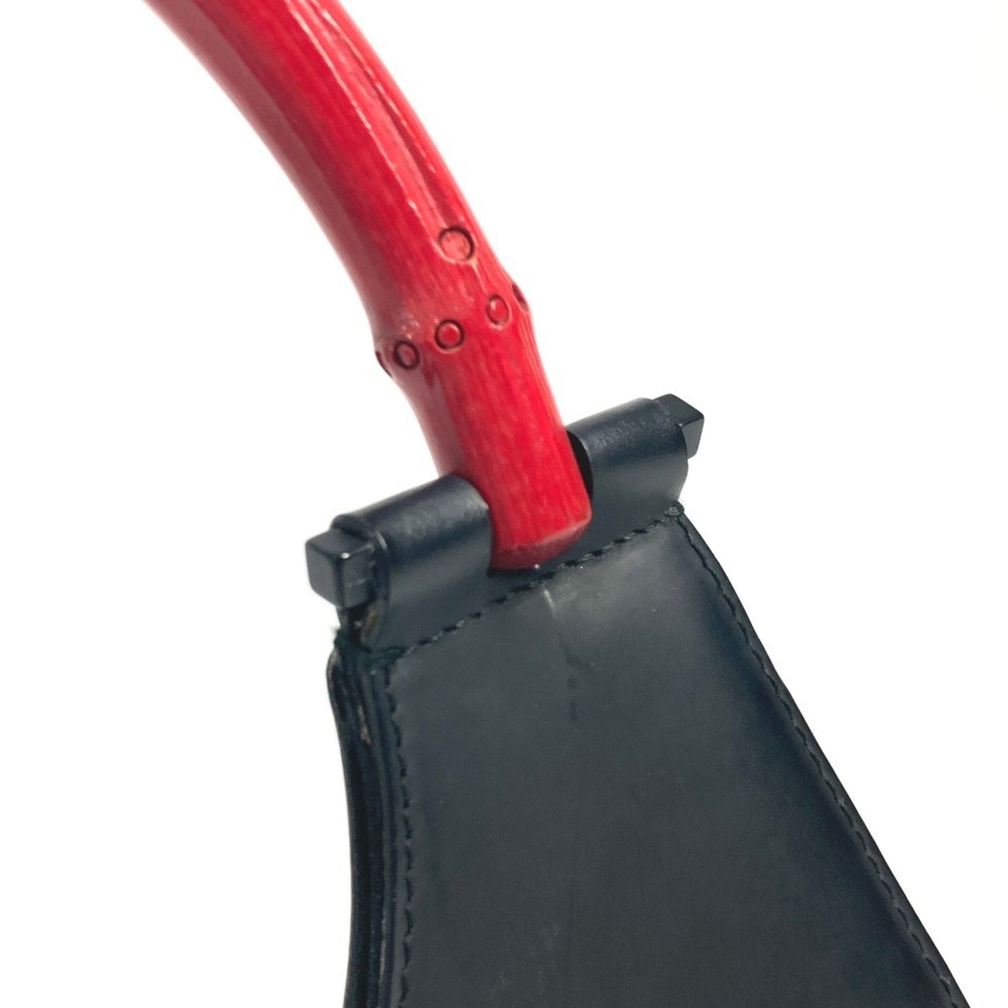 Gucci Black Red Color Leather Handbag Shoulder Bag ( )