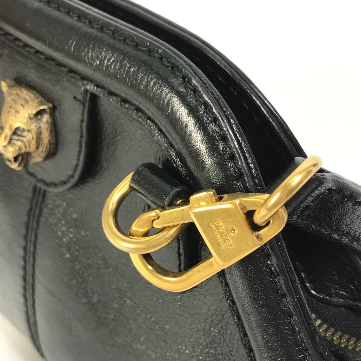 Gucci Black Leather Clutch Bag Shoulder Bag ( )