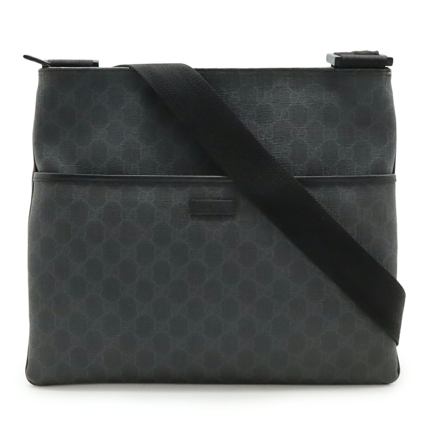 Gucci Gg Plus Black Gray Gg Supreme Leather Shoulder Bag ( )