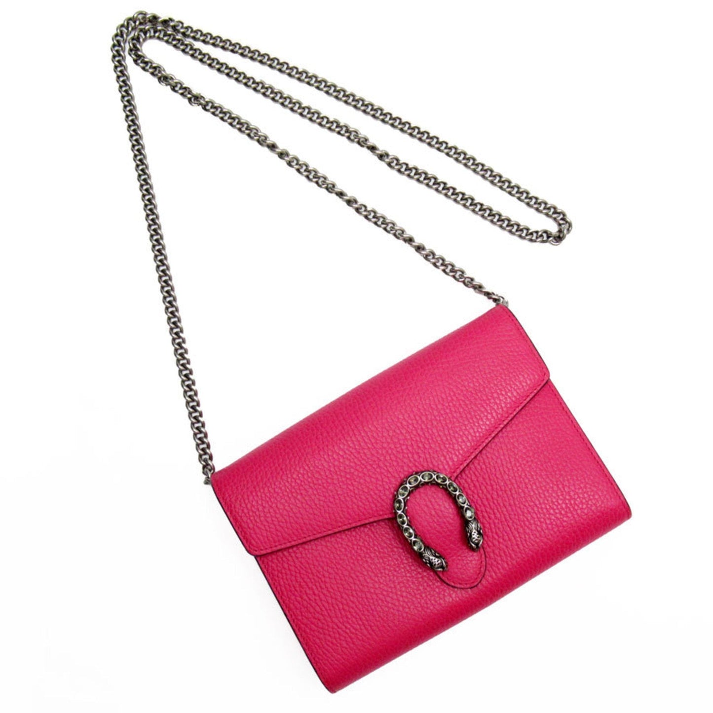 Gucci Pink Leather Chain/Shoulder Wallet ( )