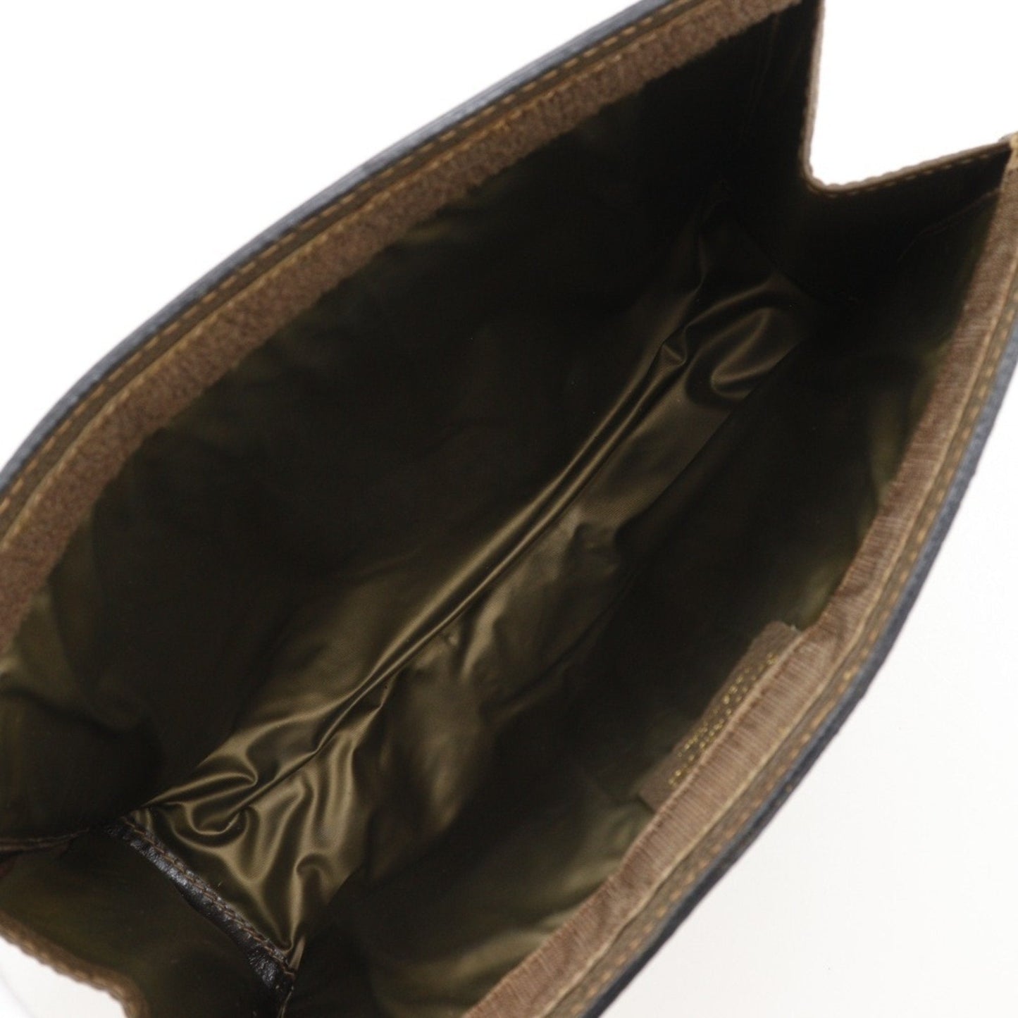 Gucci Brown Gg Plus Leather Clutch Bag Pouch ( )