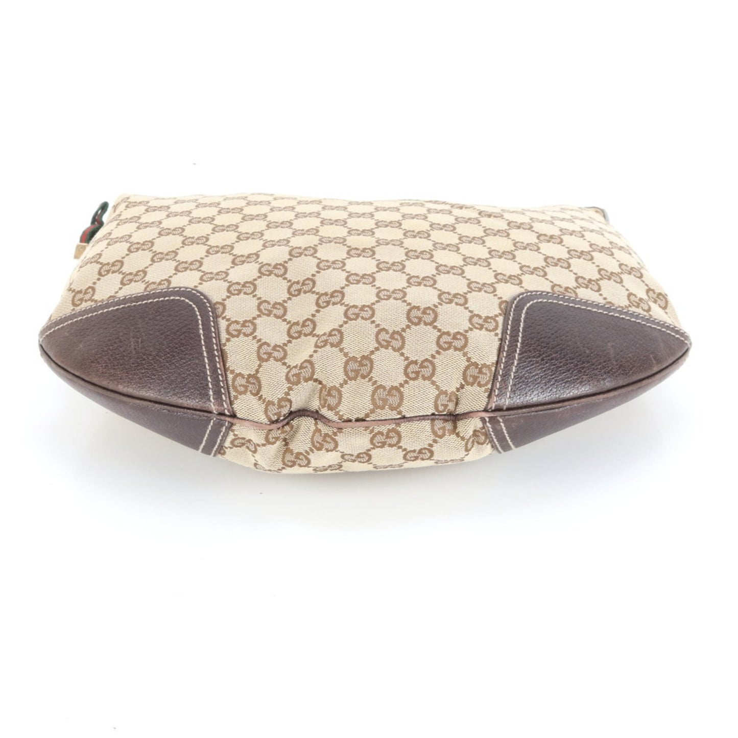 Gucci Brown Leather Canvas Shoulder Bag ( )