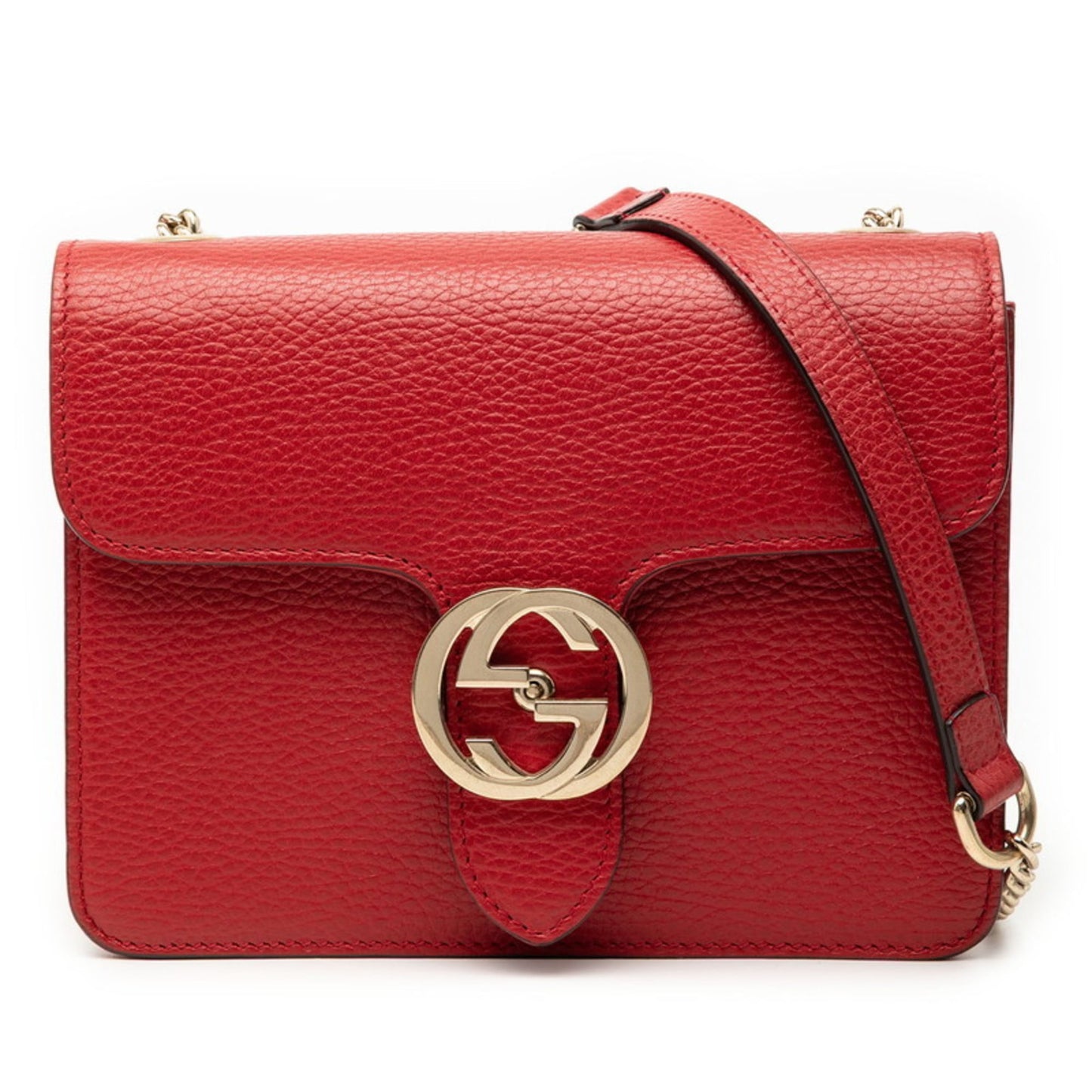 Gucci Red Color Leather Shoulder Bag ( )