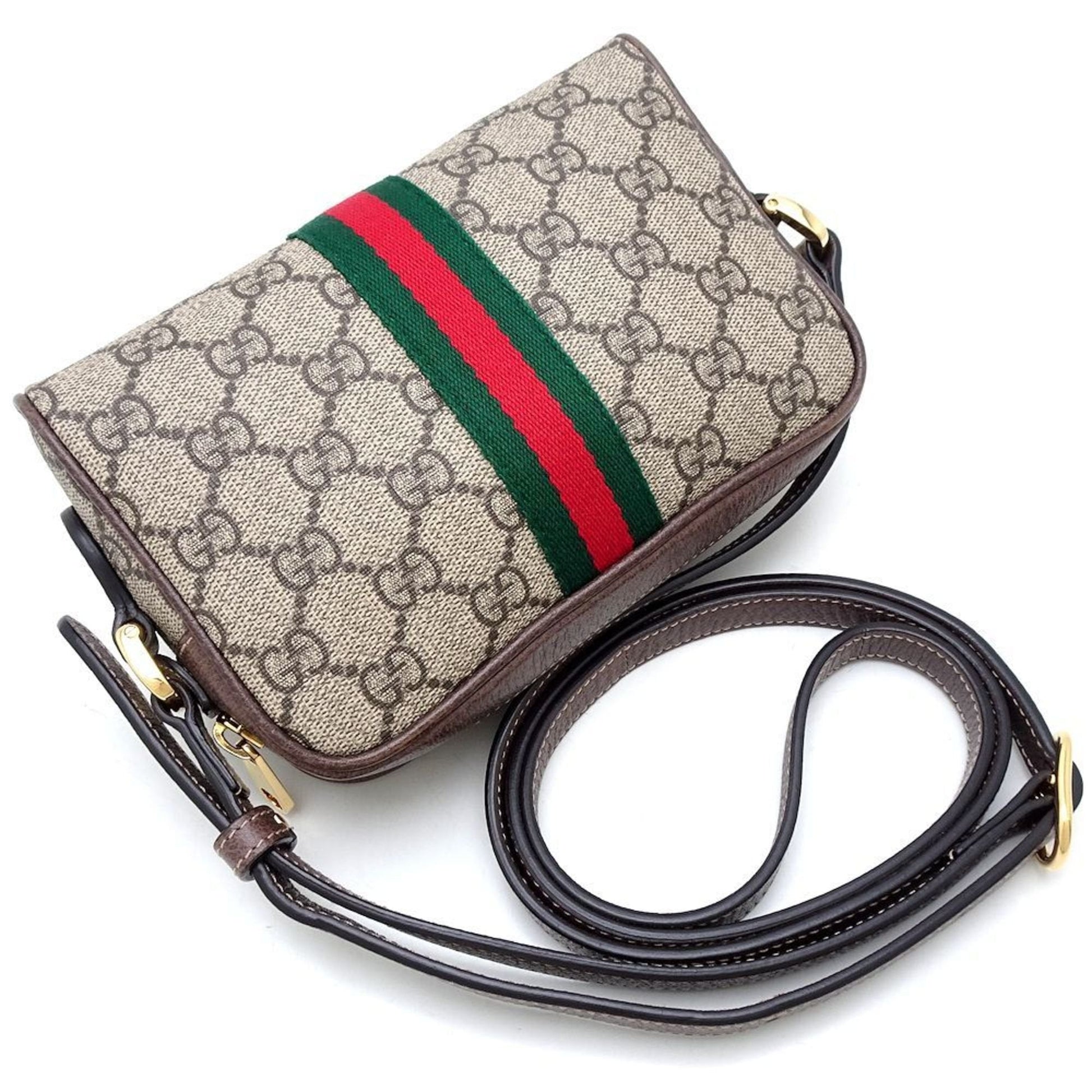 Gucci Leather Canvas Shoulder Bag