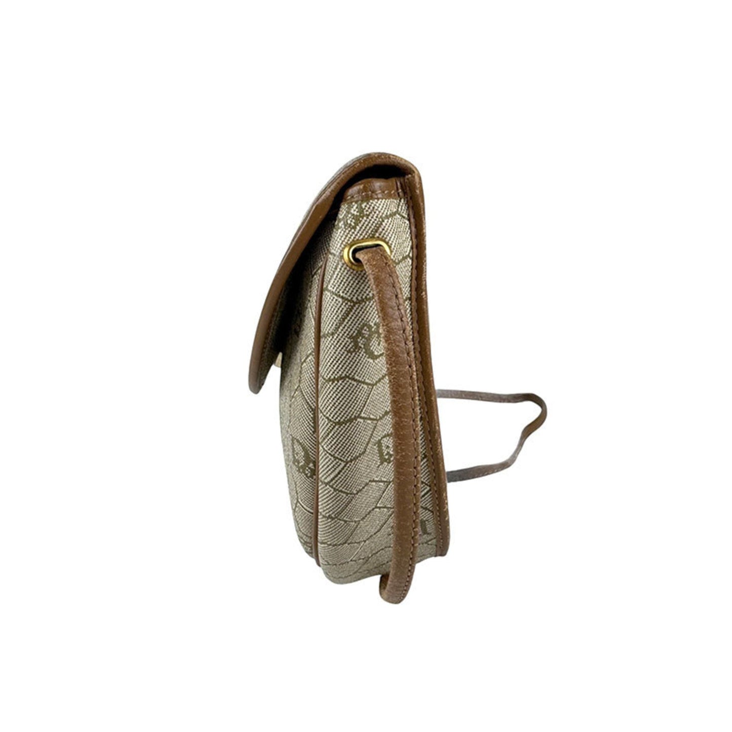Christian Dior Beige Brown Pvc Leather Shoulder Bag ()