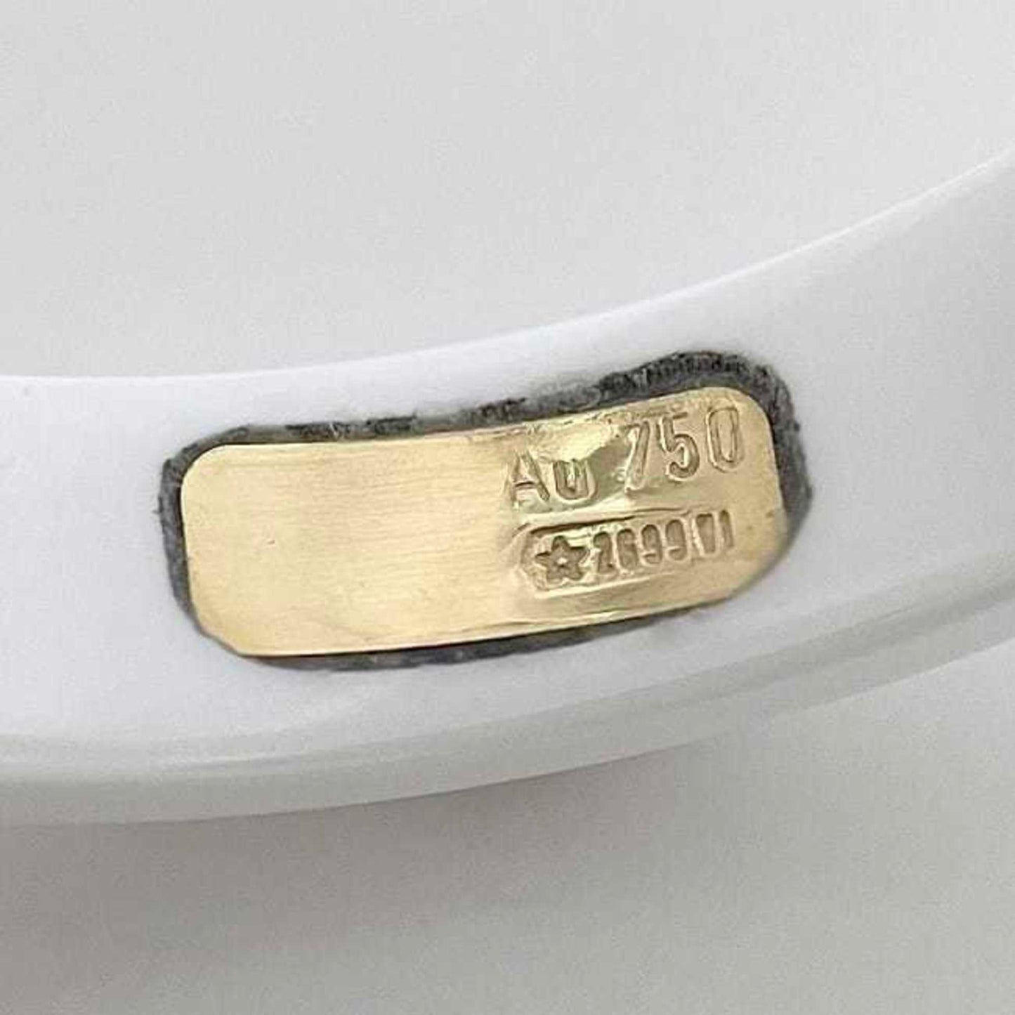 Gucci White Yellow Gold Ceramic Yellow Gold (18K) Band Ring ( )