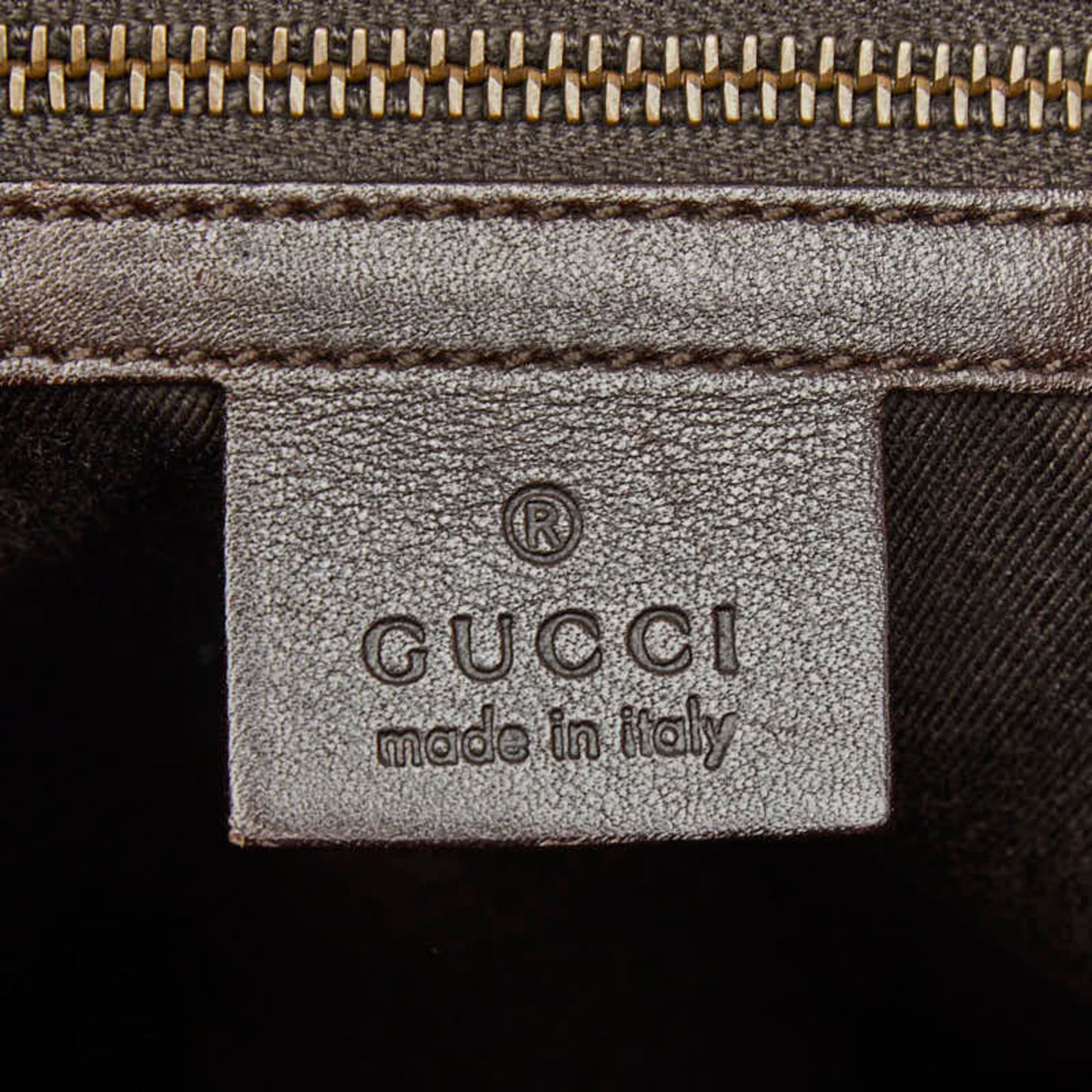 Gucci Beige Brown Canvas Leather Shoulder Bag Tote Bag ( )