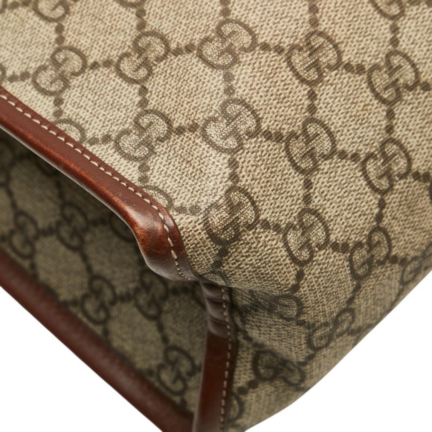 Gucci Beige Brown Pvc Leather Tote Bag ( )