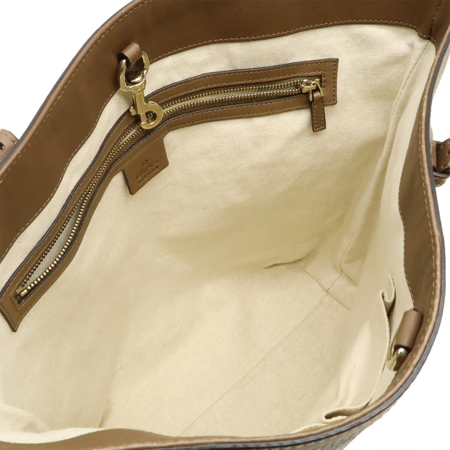 Gucci Brown Khaki Gg Supreme Shoulder Bag Tote Bag ( )