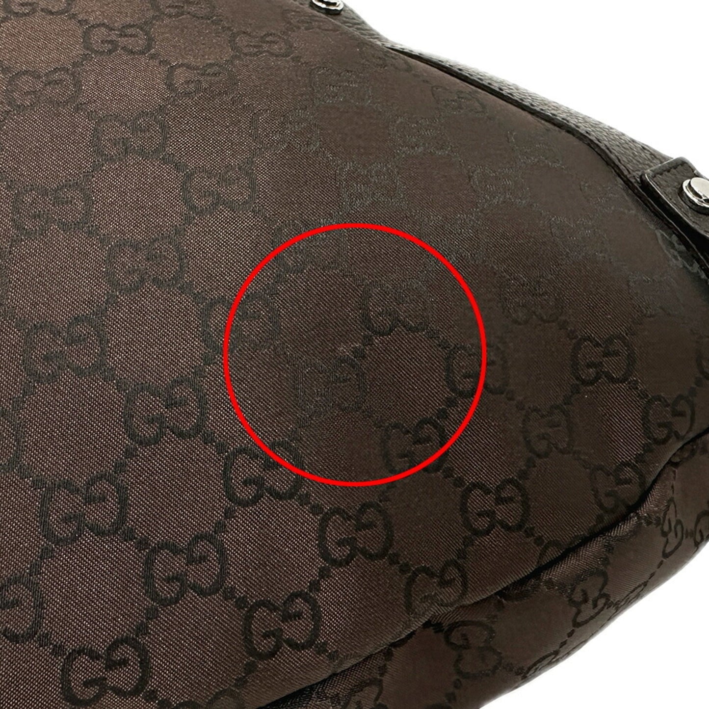 Gucci Abbey Dark Brown Nylon Shoulder Bag Tote Bag ( )