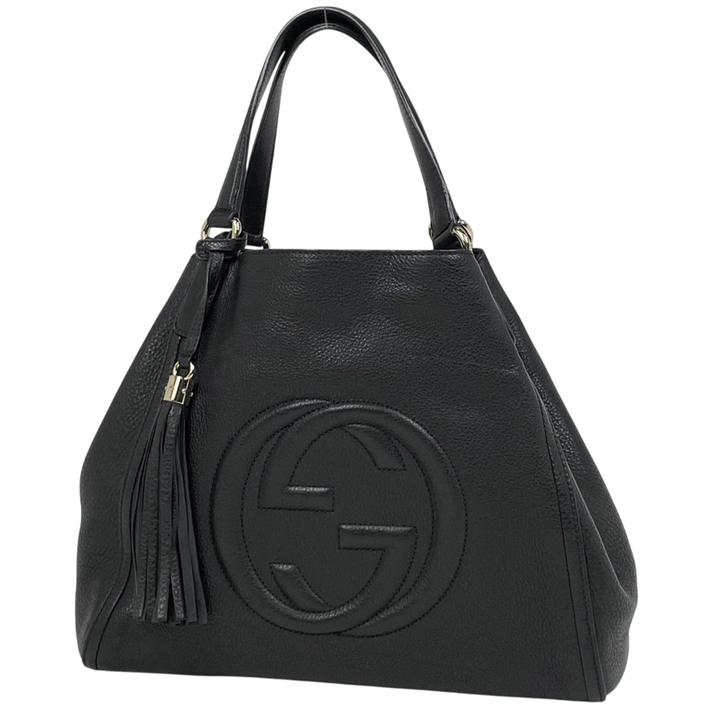 Gucci Black Leather Tote Bag ( )