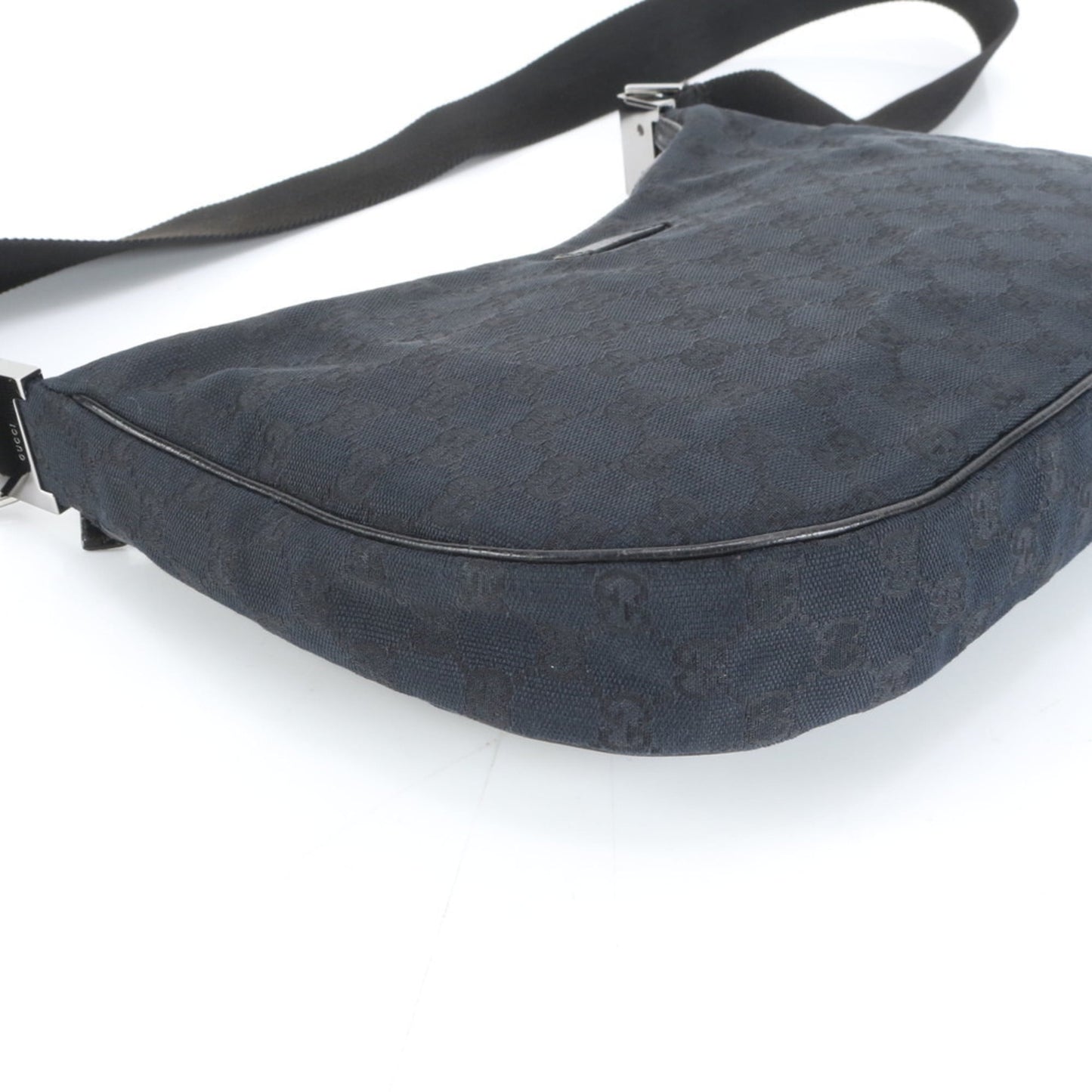 Gucci Black Leather Canvas Shoulder Bag ( )